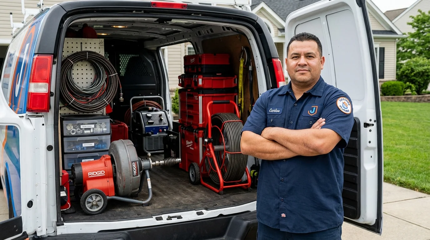 Professional drain cleaning equipment and Johns Plumbing LLC plumber in Mishawaka