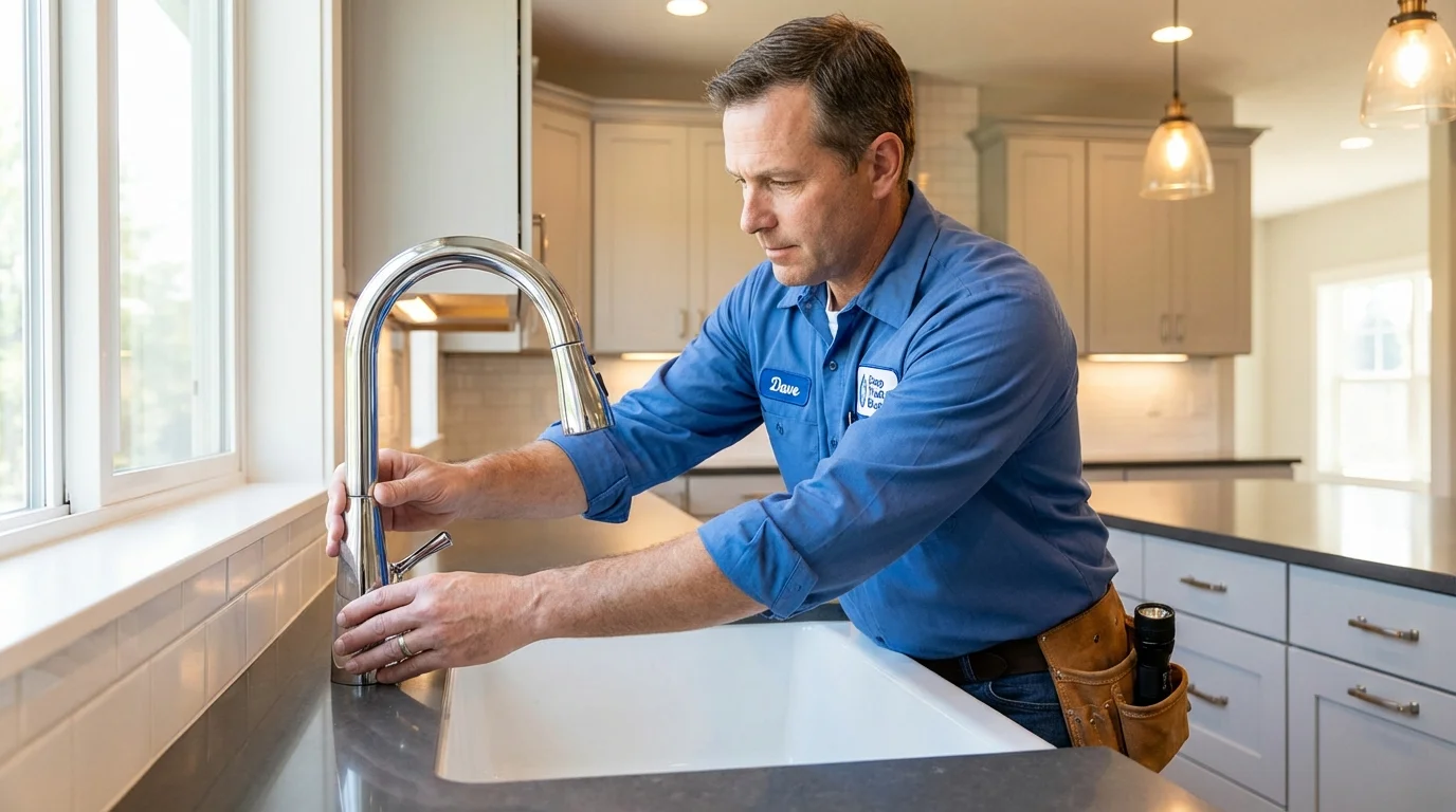 Kitchen faucet installation by Johns Plumbing LLC in Mishawaka